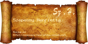 Szepessy Henrietta névjegykártya