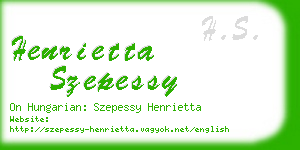 henrietta szepessy business card